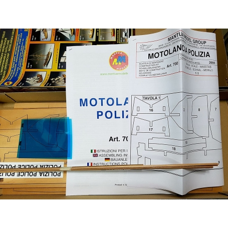 Mantua Model Motolancia della Polizia Kit Barca in Legno