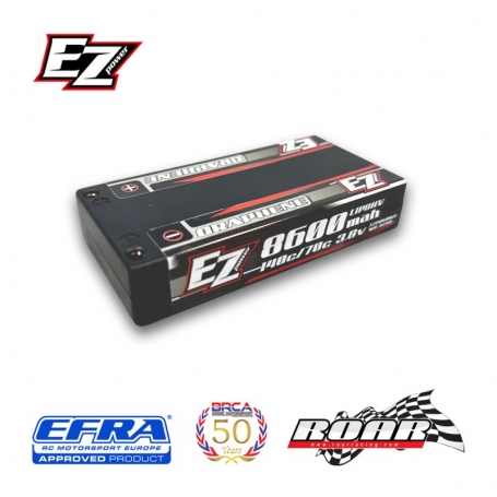 Ezpower Lipo 8600mah 3,8v 1s 140/70c HV Graphene - 4mm