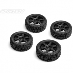 CARTEN Gomme incollate su cerchio 6 Raggi Nero da Rally TC ET 0mm (4)