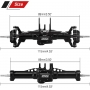 INJORA Anteriore Posteriore Completo di Assi Stock Lunghezza Assali Alluminio CNC per 1/18 RC Crawler TRX4M Upgrade