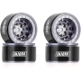 INJORA 1.0 Beadlock Wheel Cerchi Ruota CNC Alluminio per TRX4M Axial AX24 SCX24 FMS FCX24 1/18 1/24 RC Crawler Auto, Grigio