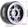 INJORA 1.0 Beadlock Wheel Cerchi Ruota CNC Alluminio per TRX4M Axial AX24 SCX24 FMS FCX24 1/18 1/24 RC Crawler Auto, Grigio