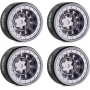 INJORA 1.0 Beadlock Wheel Cerchi Ruota CNC Alluminio per TRX4M Axial AX24 SCX24 FMS FCX24 1/18 1/24 RC Crawler Auto, Grigio