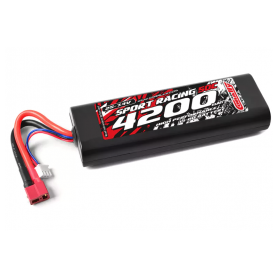 Team Corally 49024-D Batteria Lipo 4200mah Power Racing 50c 2s 7.4v hard case - T-plug