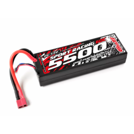 Team Corally Batteria Lipo Power racing 60c 5500mah 2s 7.4v hard case T-plug 49125-D