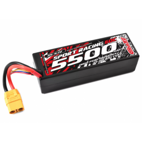 Team Corally Batteria Lipo 5500Mah 3S 11,1V Sport Racing 60c Hard Case - XT-90