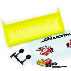 s-workz 1/8 off-road alettone bianco formula race con adesivi originali